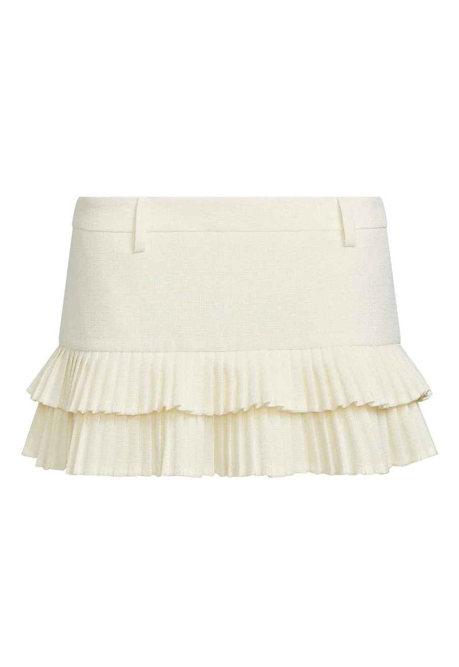 Lioness Women's Double Ruffle Mini Skort | Stylish Stretchy Hybrid Skirt Shorts for Everyday Outfits