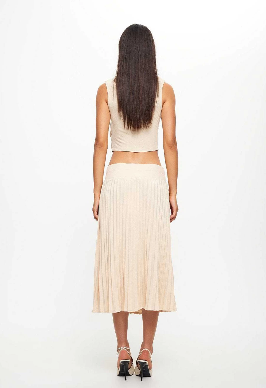 Lioness Women's Sydney Pleated Skirt Elegant High Waist Midi A-Line Style 2023