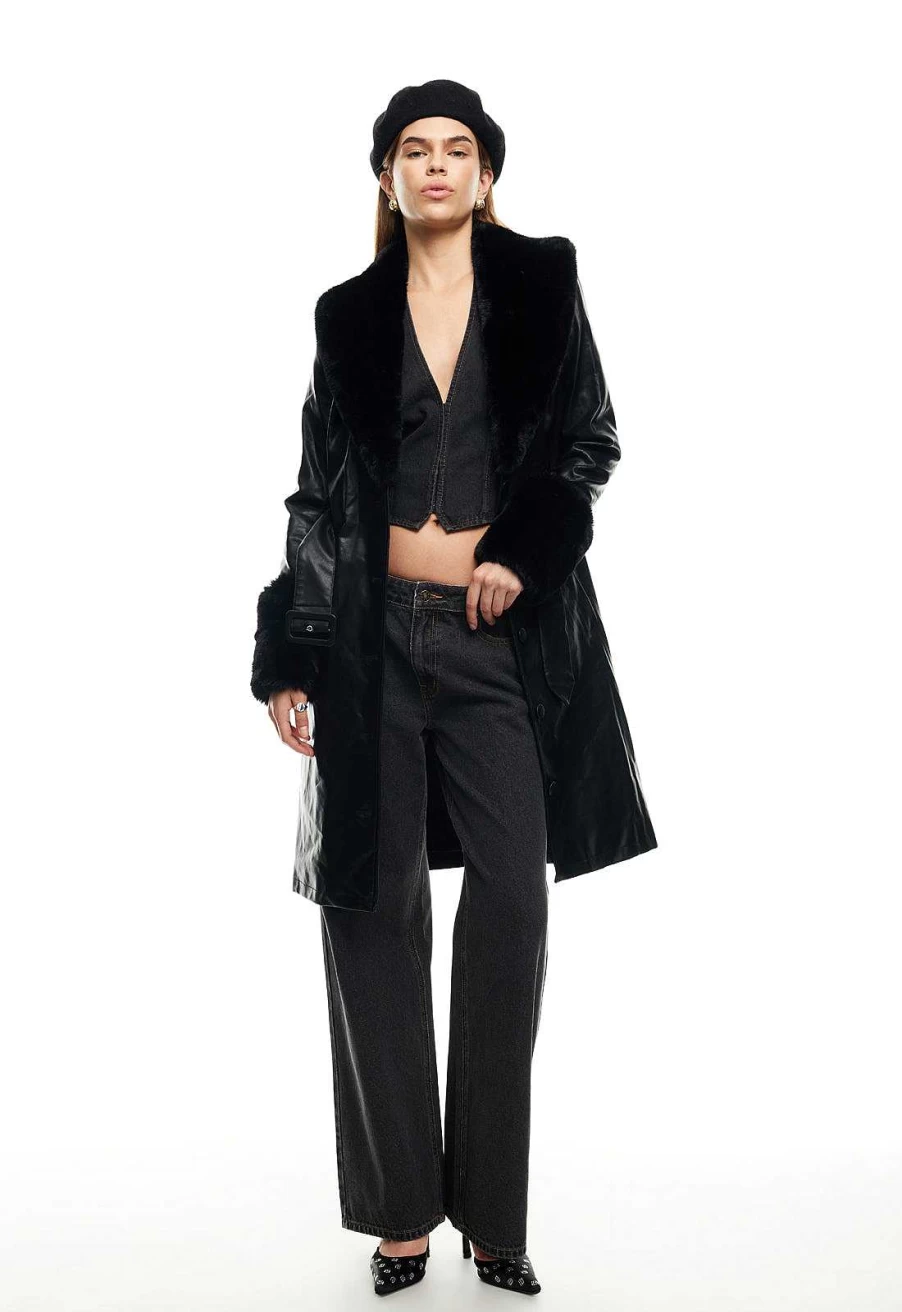 Lioness Women's Brooklyn Long Coat Trench Coat for Winter