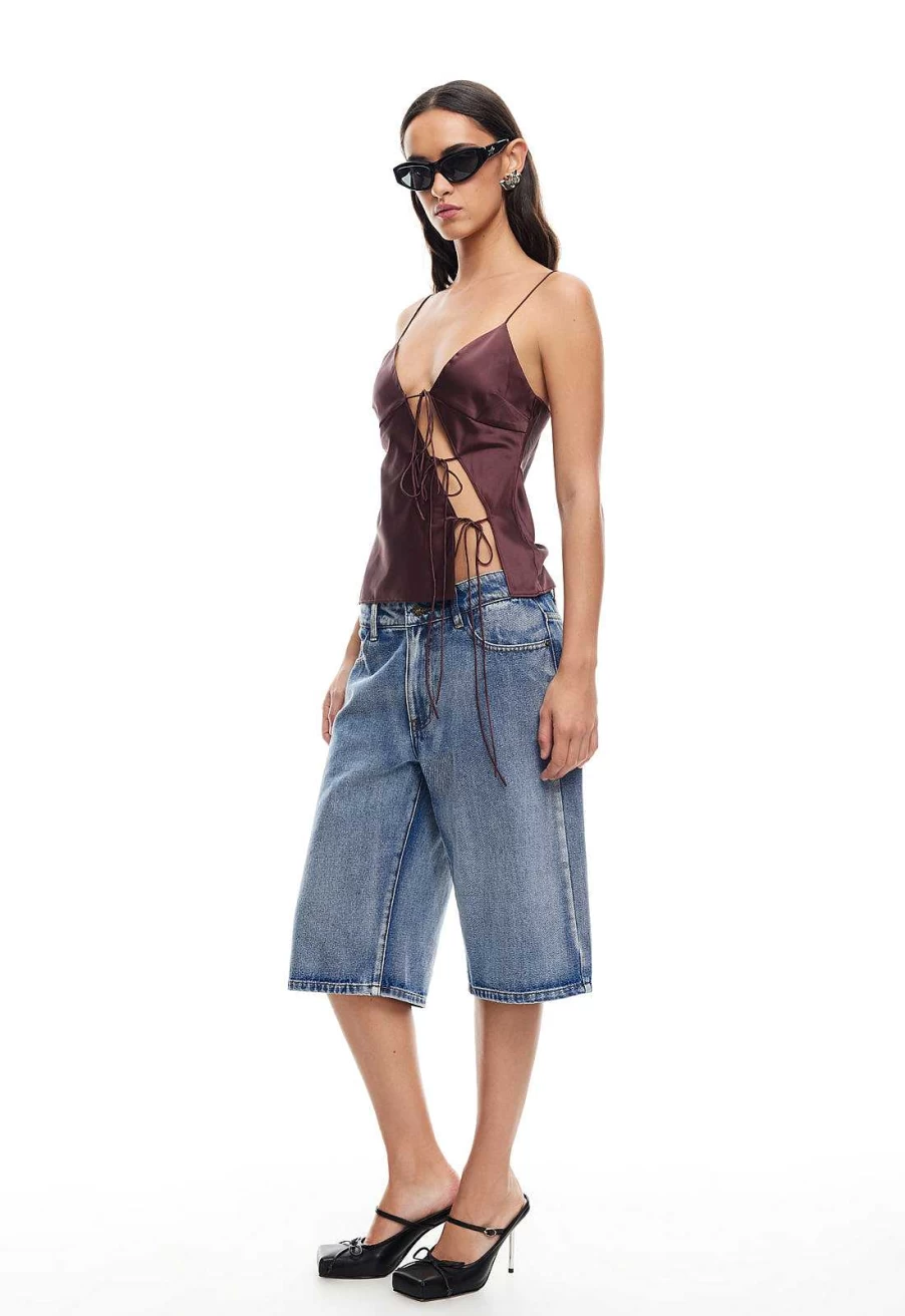 Lioness Women's High-Waisted Denim Jorts Shorts - Casual Jean Shorts