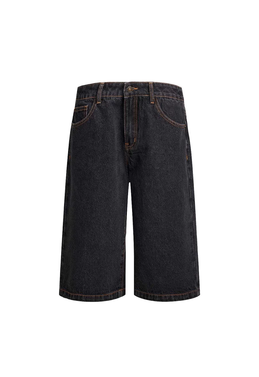 Lioness Women's Distressed High-Waisted Denim Jorts Shorts | Vintage Blue Jeans & Comfort Fit