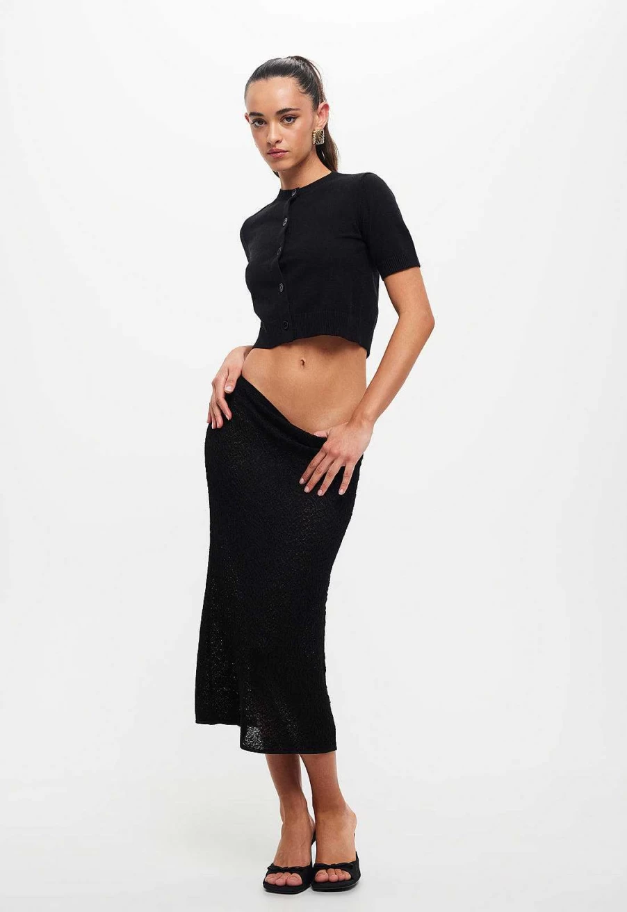 Lioness Women's Pure Midi Skirt | Stretchy High Waist A-Line Casual Elegant Design