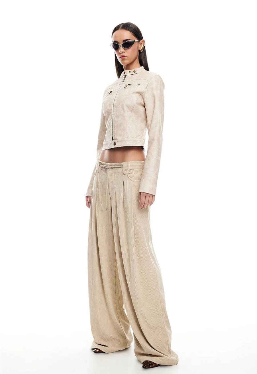 Lioness Women's Slouchy Tie-Up High-Waisted Casual Pants for Everyday Comfort