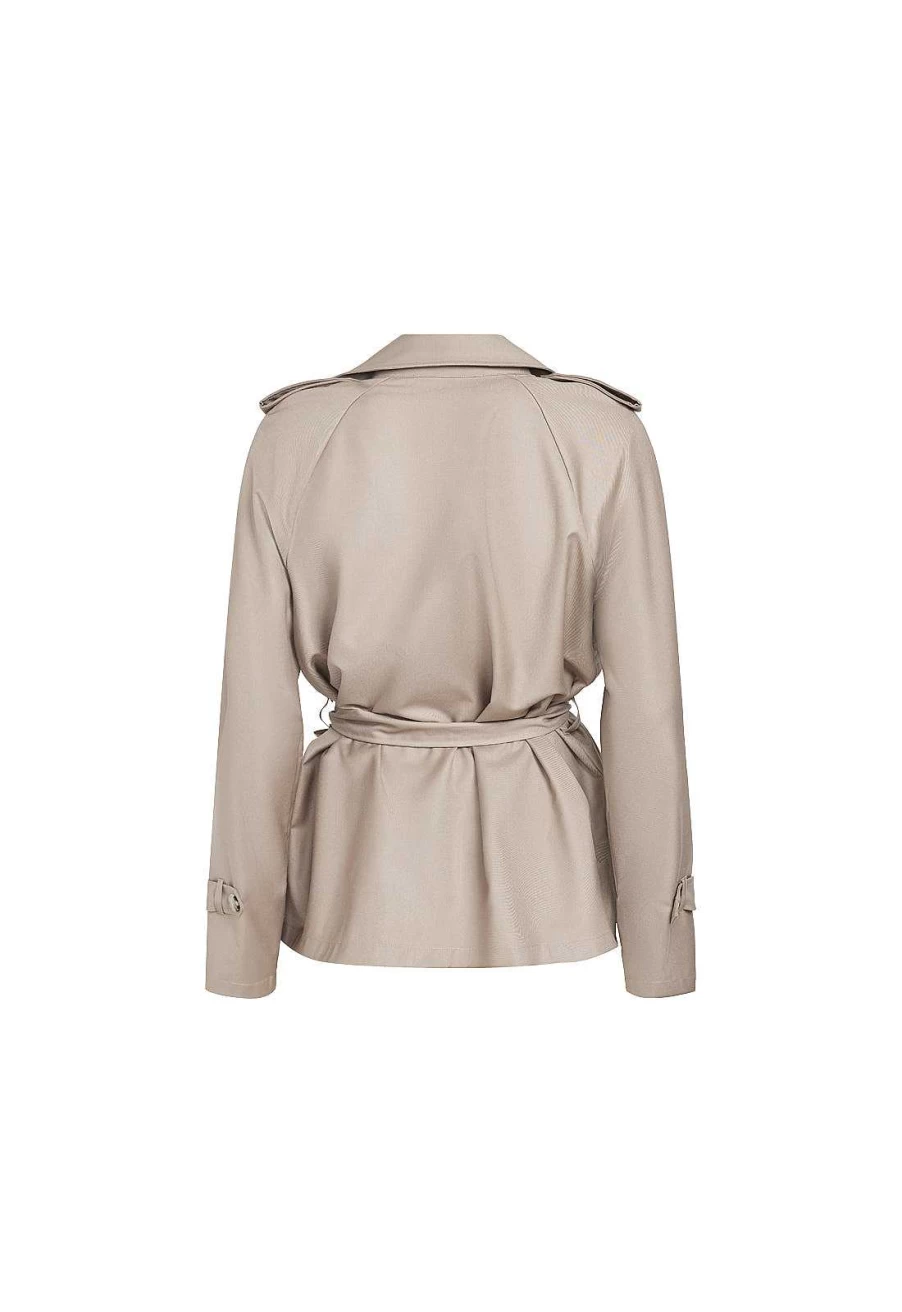 Lioness Women's Cropped Trench Coat | Classic Short Spring Fall Jacket