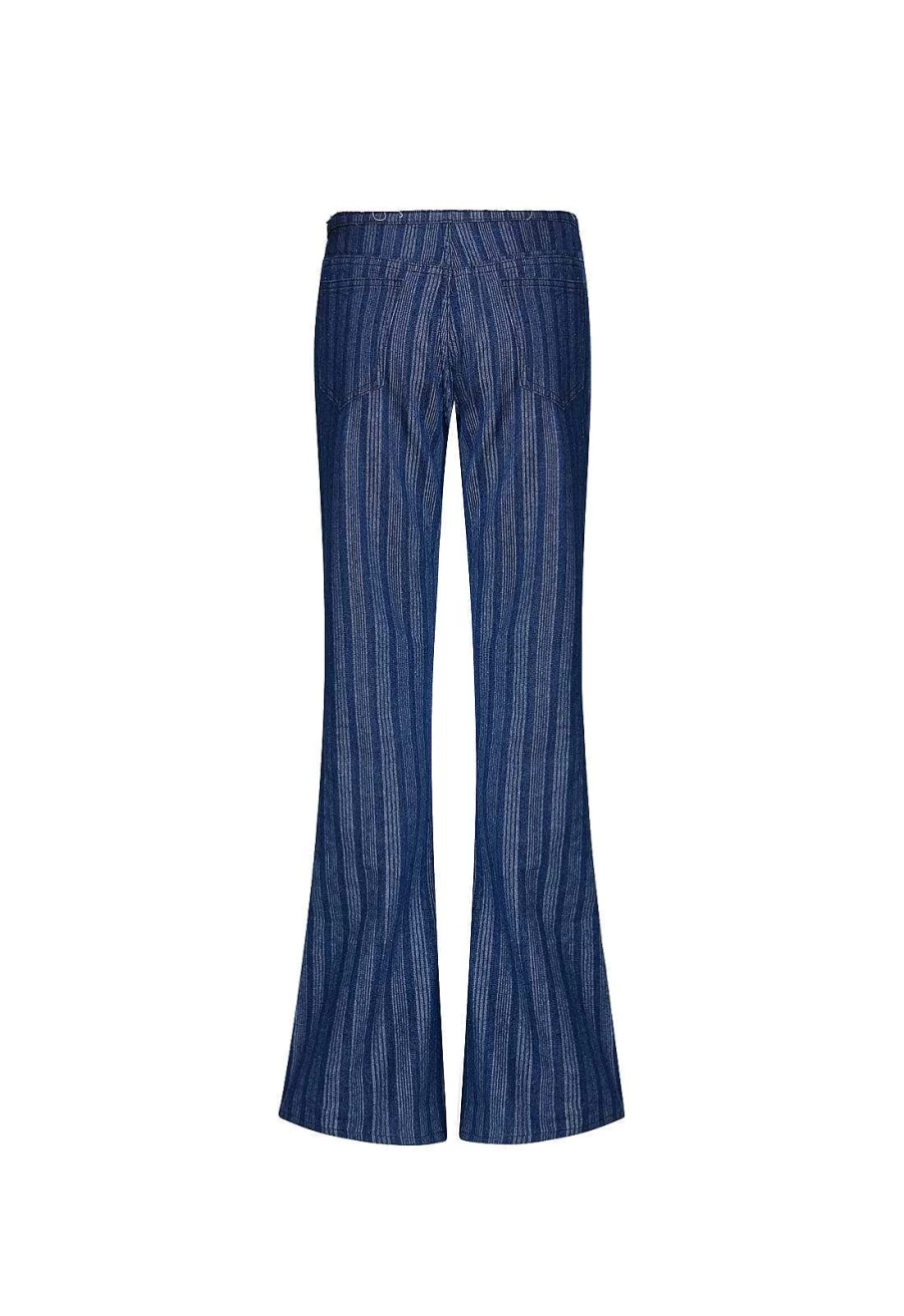 Lioness Women's High-Waisted Slim Fit Dark Blue Stretch Denim Jeans for Everyday Comfort