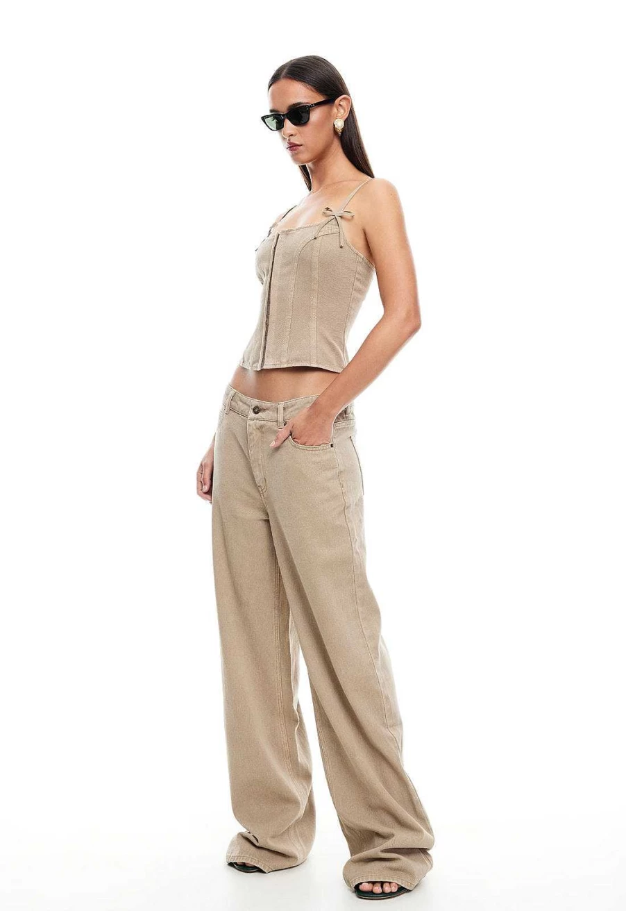 Lioness Women's Stylish Denim Corset Top for Fashionable Outfits