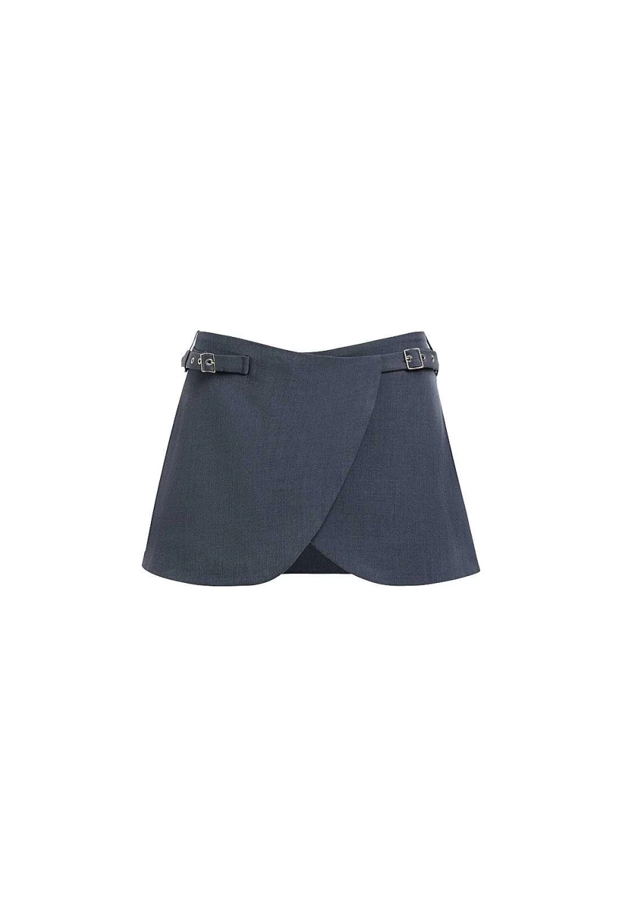 Lioness Women's Anja Mini Skirt | High-Waist Stretchy Denim Shorts for Everyday Outfits
