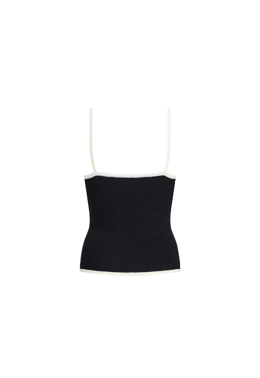 Lioness Women's Kiss Me Camisole Top - Lace Trim Strap Cami for Everyday Wear