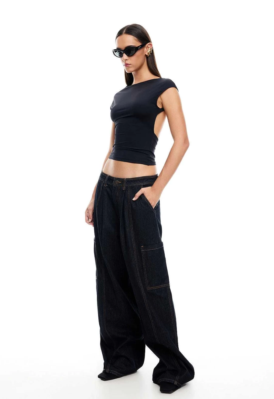 Lioness Women's High-Waisted Baggy Jeans - Relaxed Fit Vintage Denim Pants