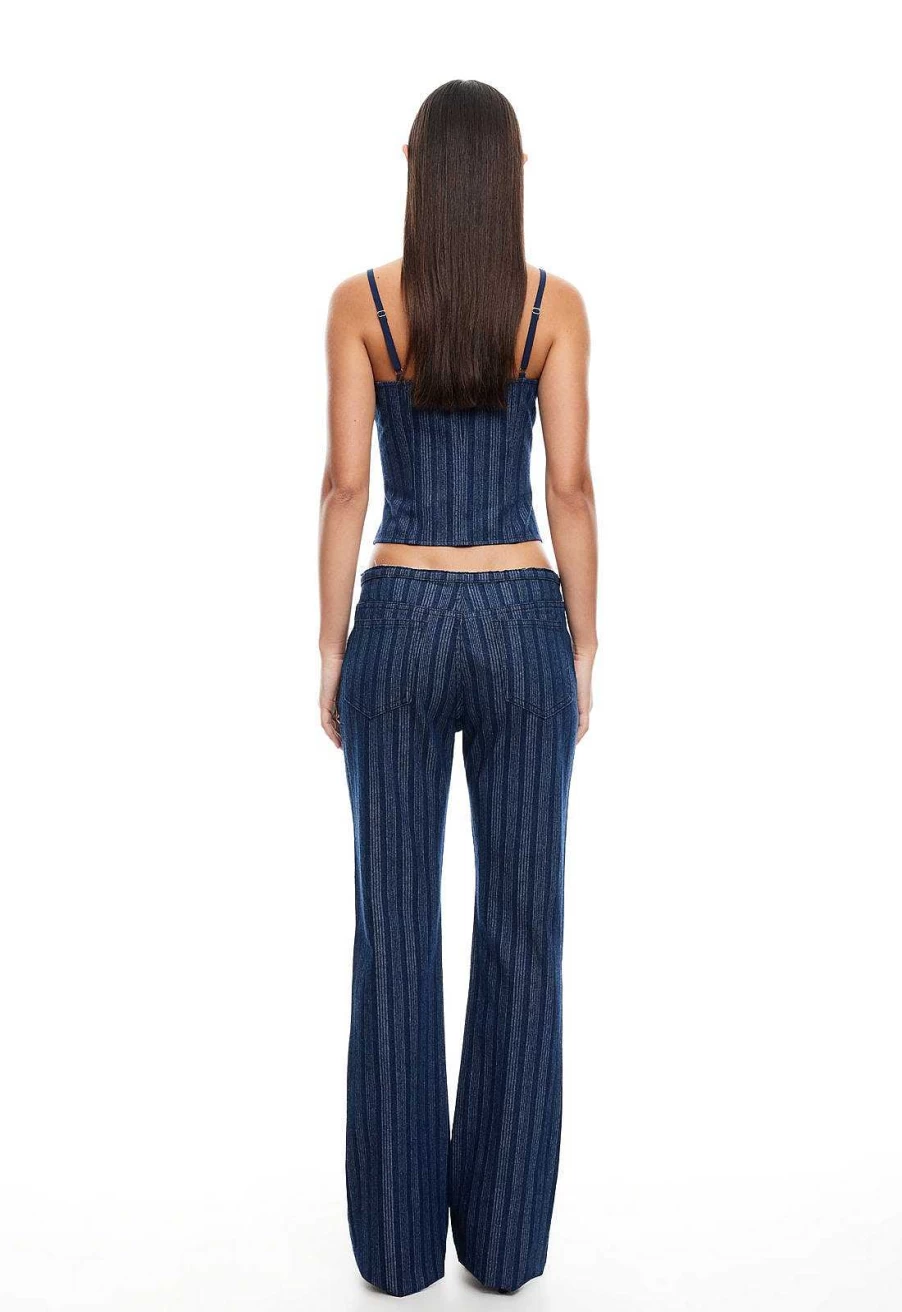 Lioness Women's Denim Corset Top - Stylish Fitted Designer Corset