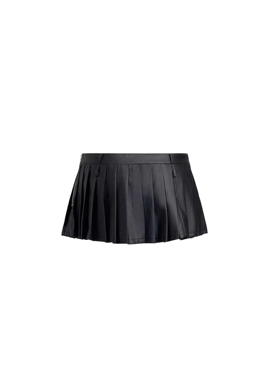 Lioness Women's High-Waisted Rider Mini Skirt - Stretchy Denim A-Line Style