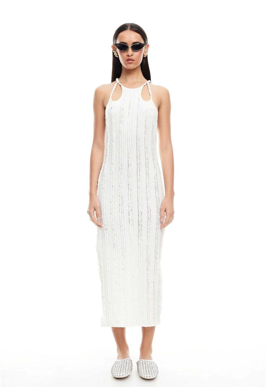 Lioness Women's Adjustable Double Strap Midi Dress - Elegant Fit