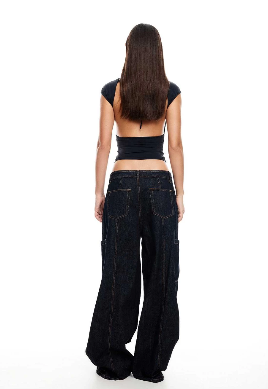 Lioness Women's High-Waisted Baggy Jeans - Relaxed Fit Vintage Denim Pants