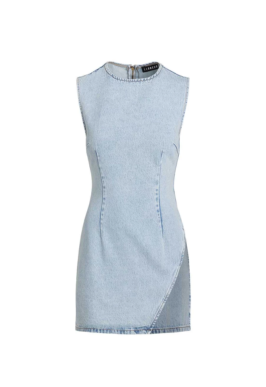 Lioness Women's High-Waist Sculpted Denim Mini Skirt | Bodycon Fit