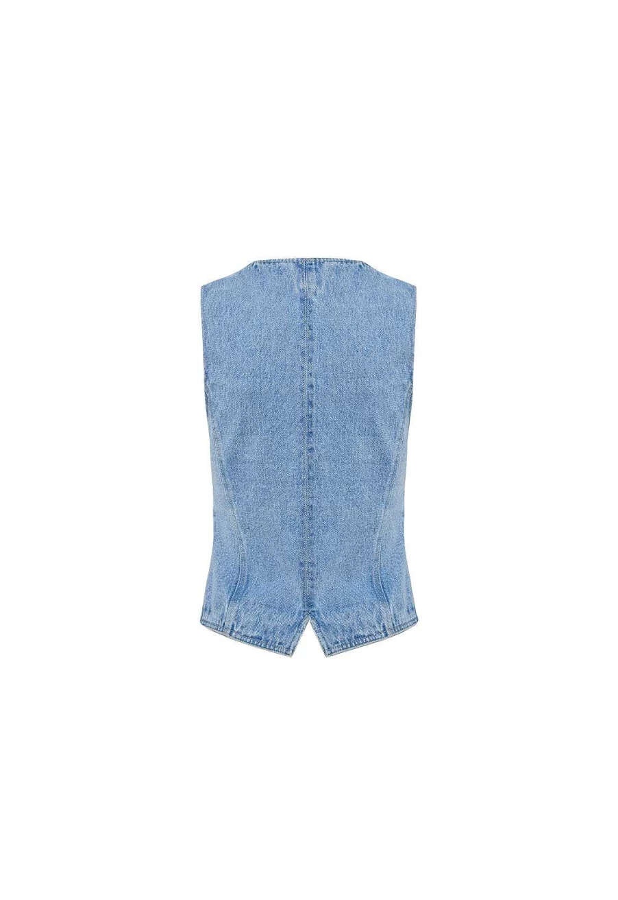 Lioness Women's Vision Denim Vest - Stylish Casual Jean Jacket