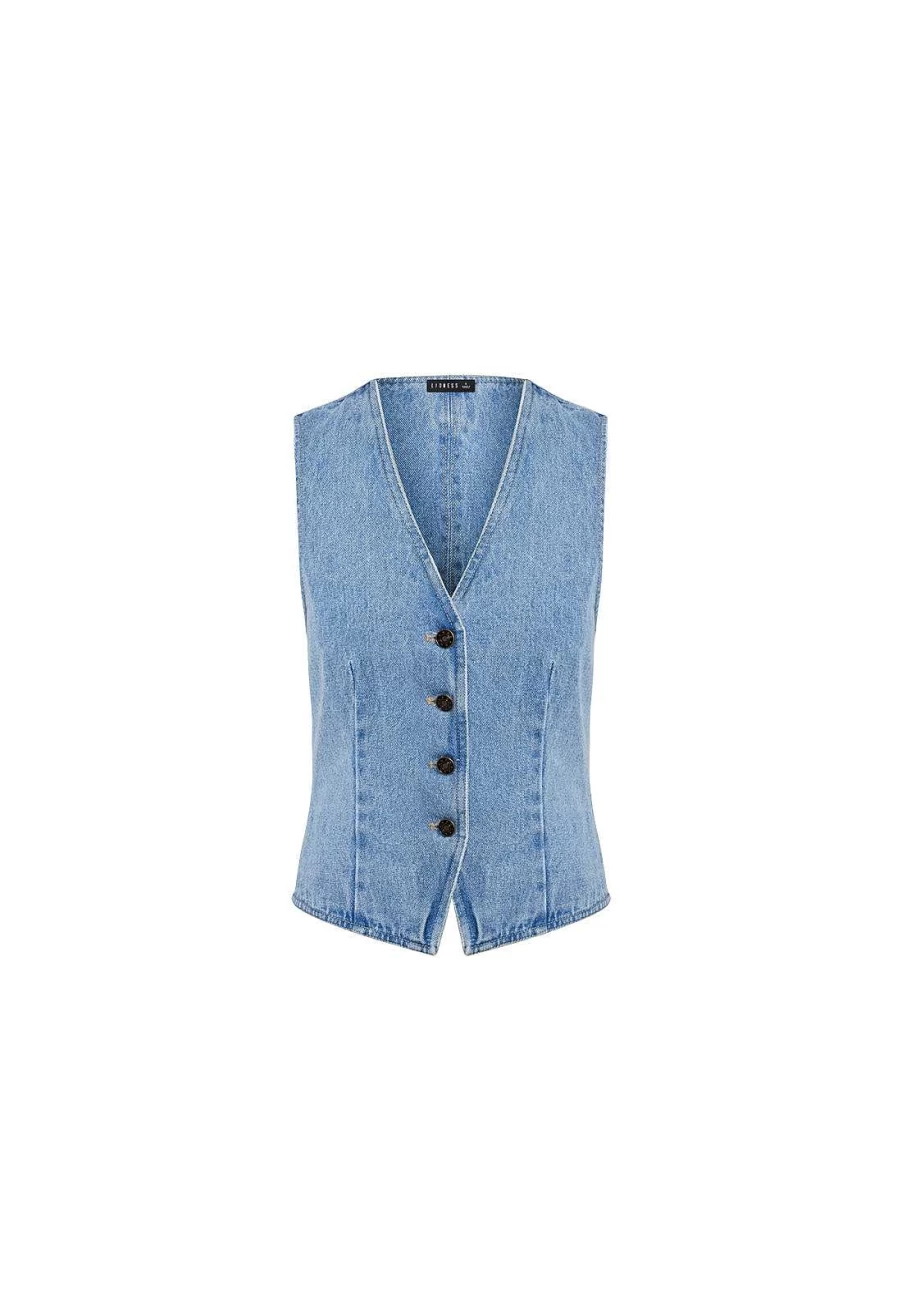 Lioness Women's Vision Denim Vest - Stylish Casual Jean Jacket